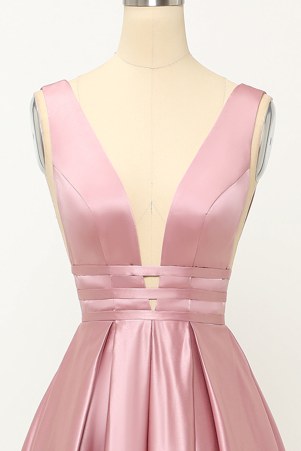 Blush Satin Lang Prom Kjole