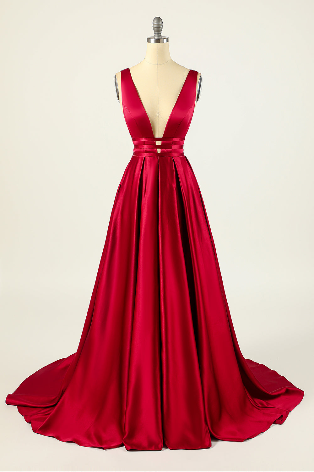 Blush Satin Lang Prom Kjole