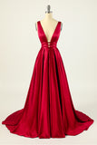 Blush Satin Lang Prom Kjole