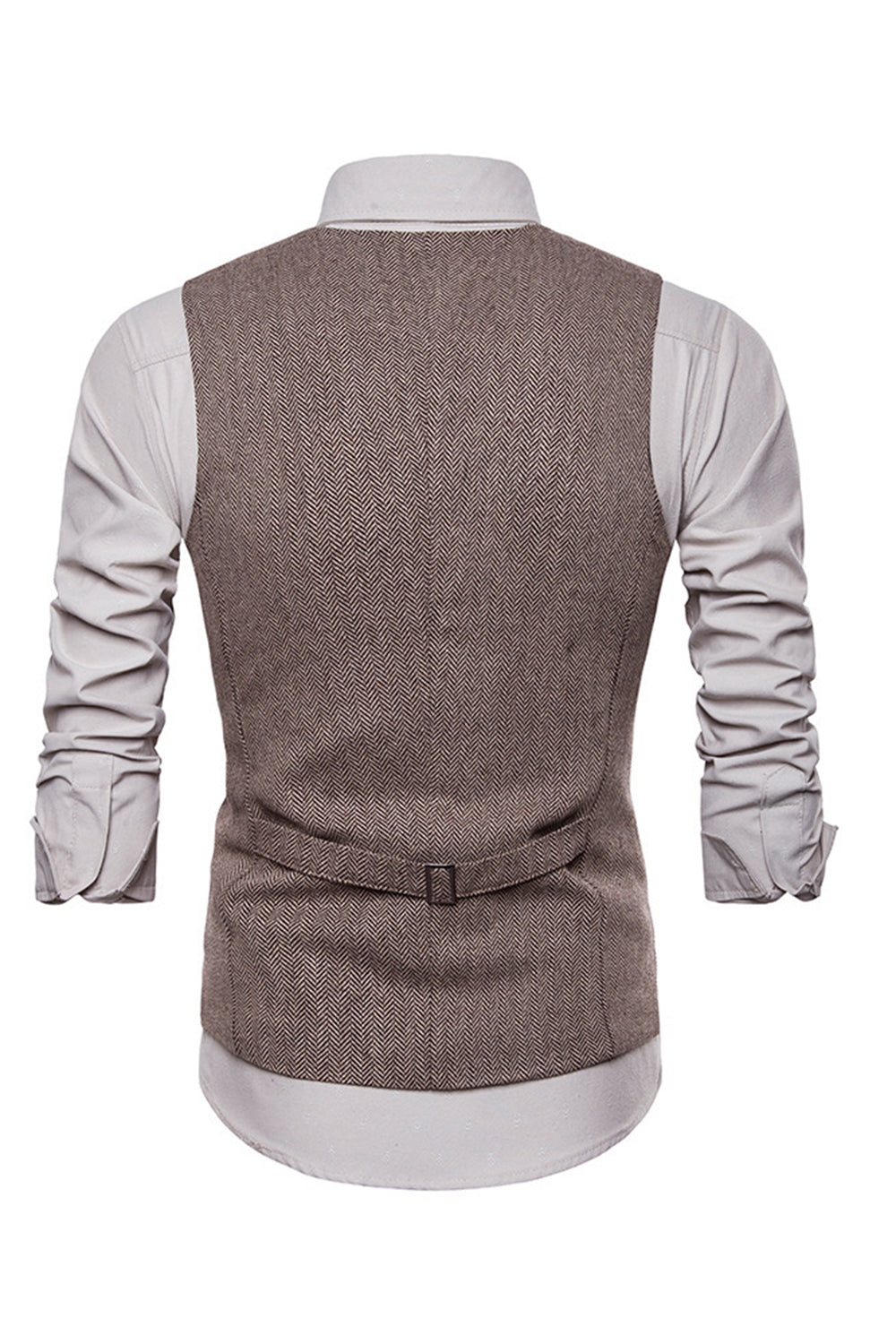 Enkeltbrystede V-hals sorte herredragt veste