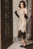 1920erne Champagne Fringe Palaets Kjole