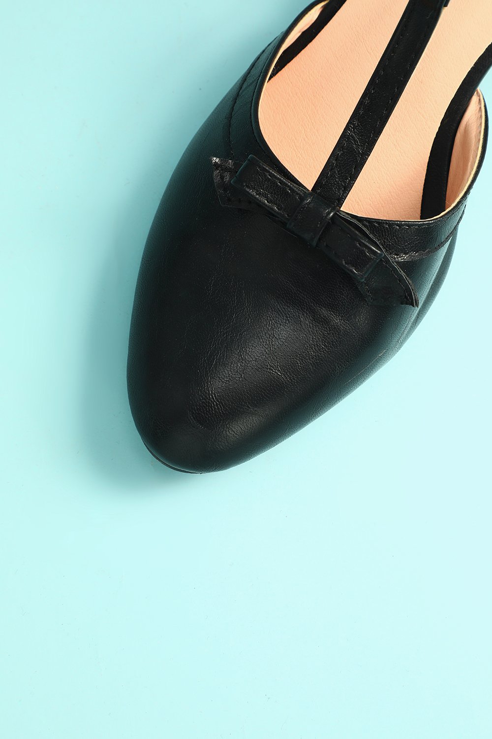 Læder Sort Chunky Hæle