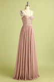 Lyserod Split Front spaghetti-stropper Prom Kjole