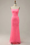 Blush Sheath Glitter Prom Kjole med pailletter