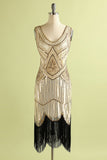 1920erne Champagne Fringe Palaets Kjole