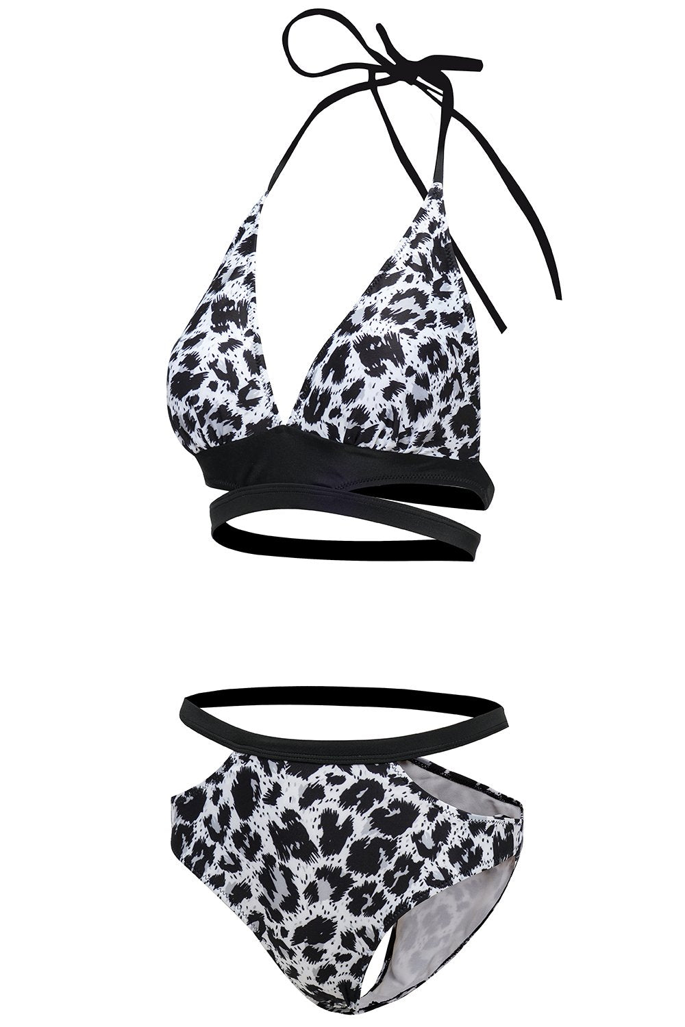 Hvid leopard push up bikini