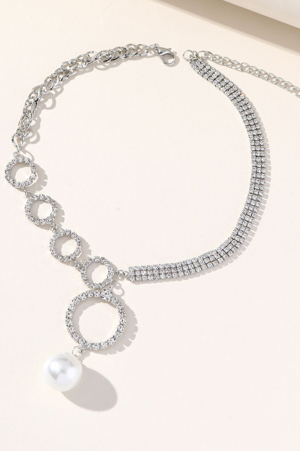 Sølv gnistrende Rhinestone Choker halskæde