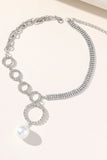 Sølv gnistrende Rhinestone Choker halskæde