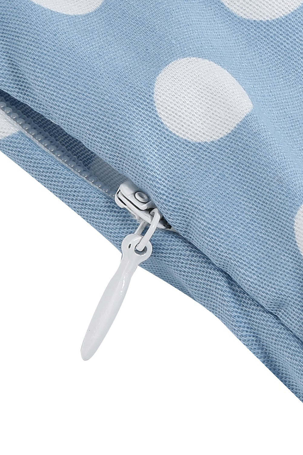 Hepburn Style V hals blå prikker 1950'erne kjole