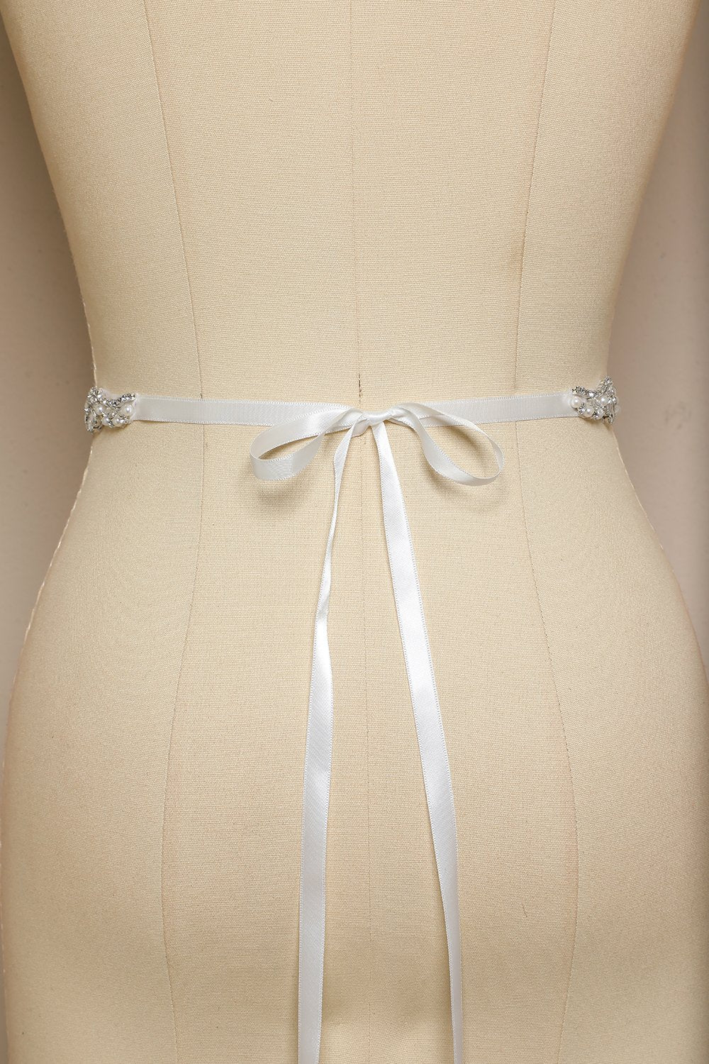 Hvidt bælte med Rhinstone