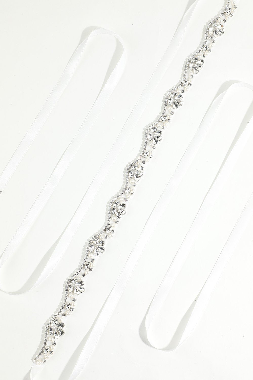 Hvidt bælte med Rhinstone