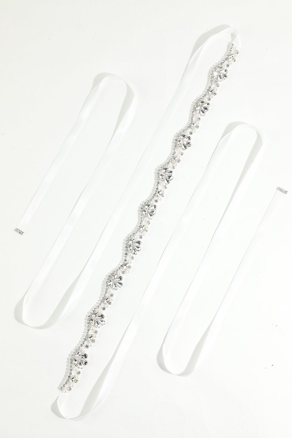 Hvidt bælte med Rhinstone