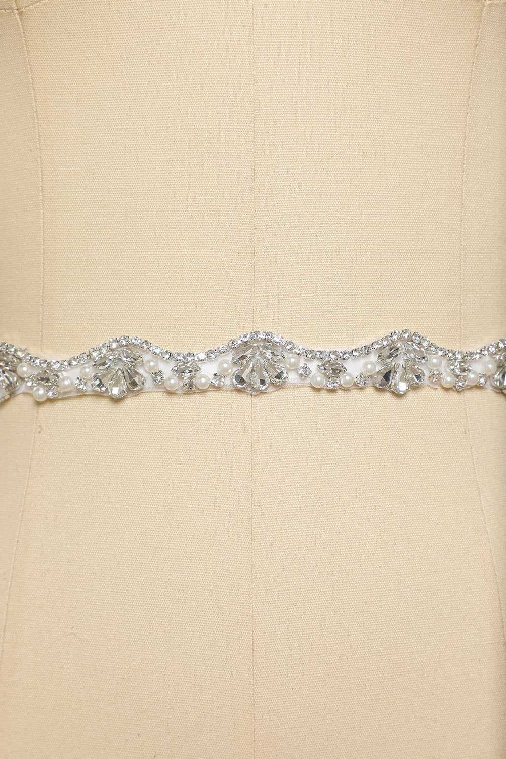 Hvidt bælte med Rhinstone