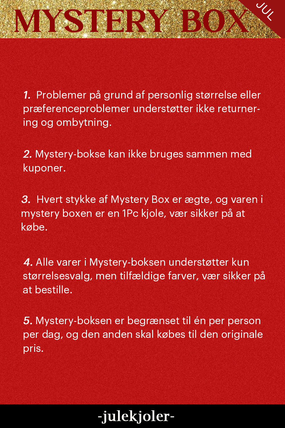 ZAPAKA MYSTERY BOX med 1 stk julekjole