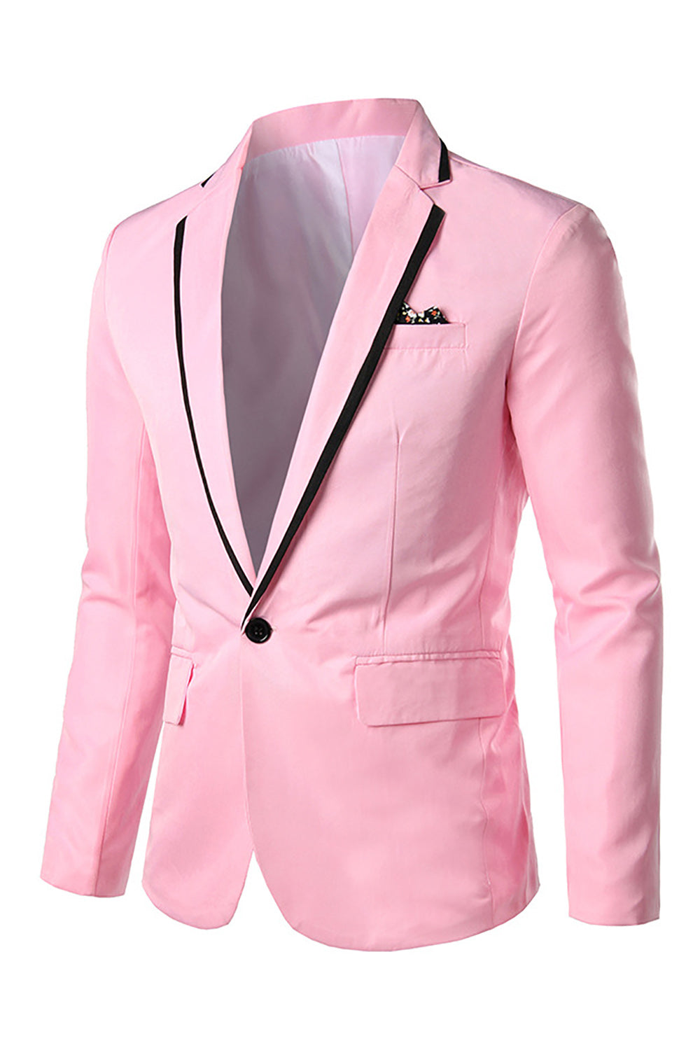 Pink Notched Lapel Mænd Prom Blazer