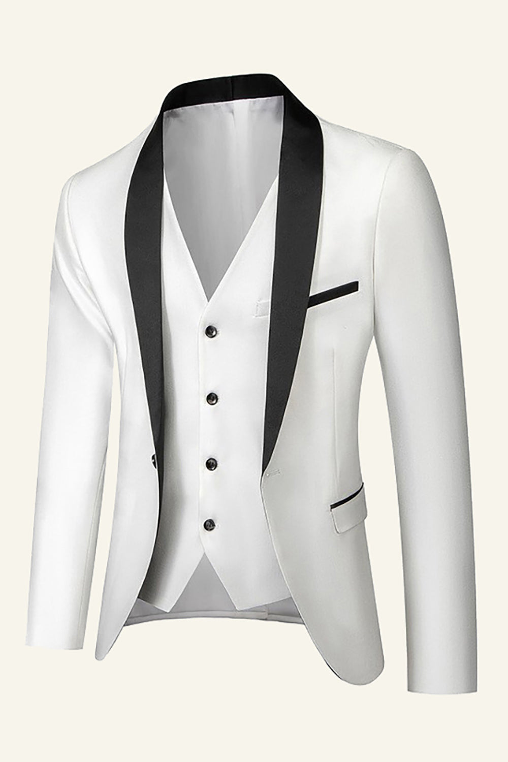 Mørkeblåt sjal revers 3 stk. bryllupsdragter til mænd