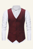 Bordeaux singlebreasted mænds afslappede vest