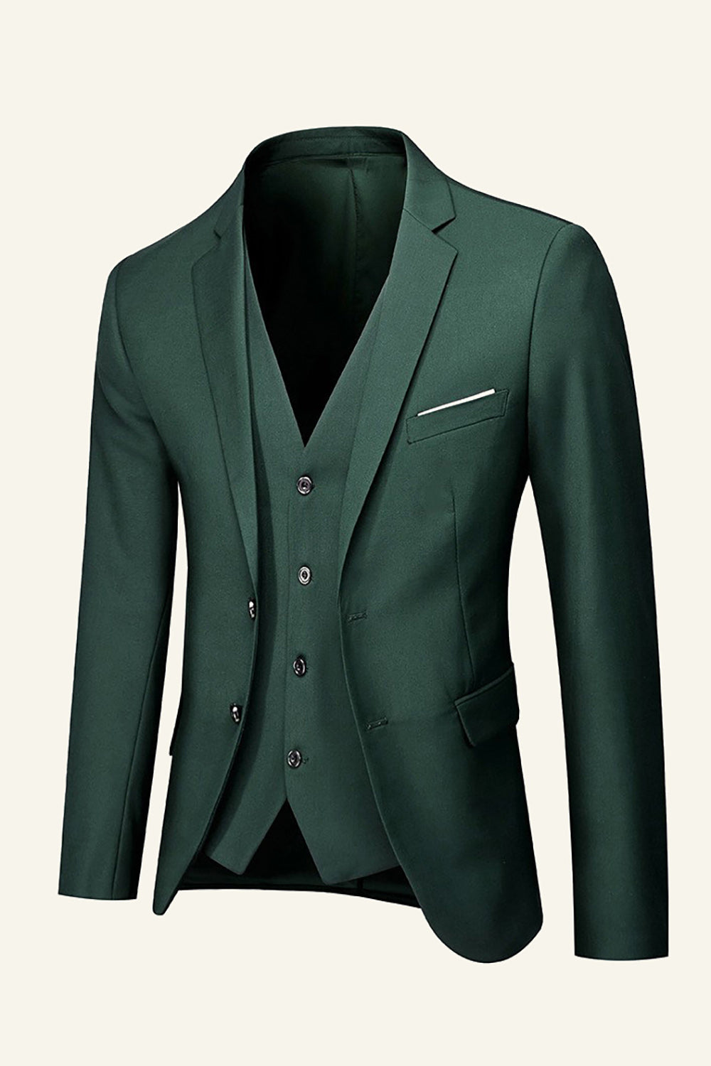 Sort hakket revers 3 stykker bryllupsmænd dragter