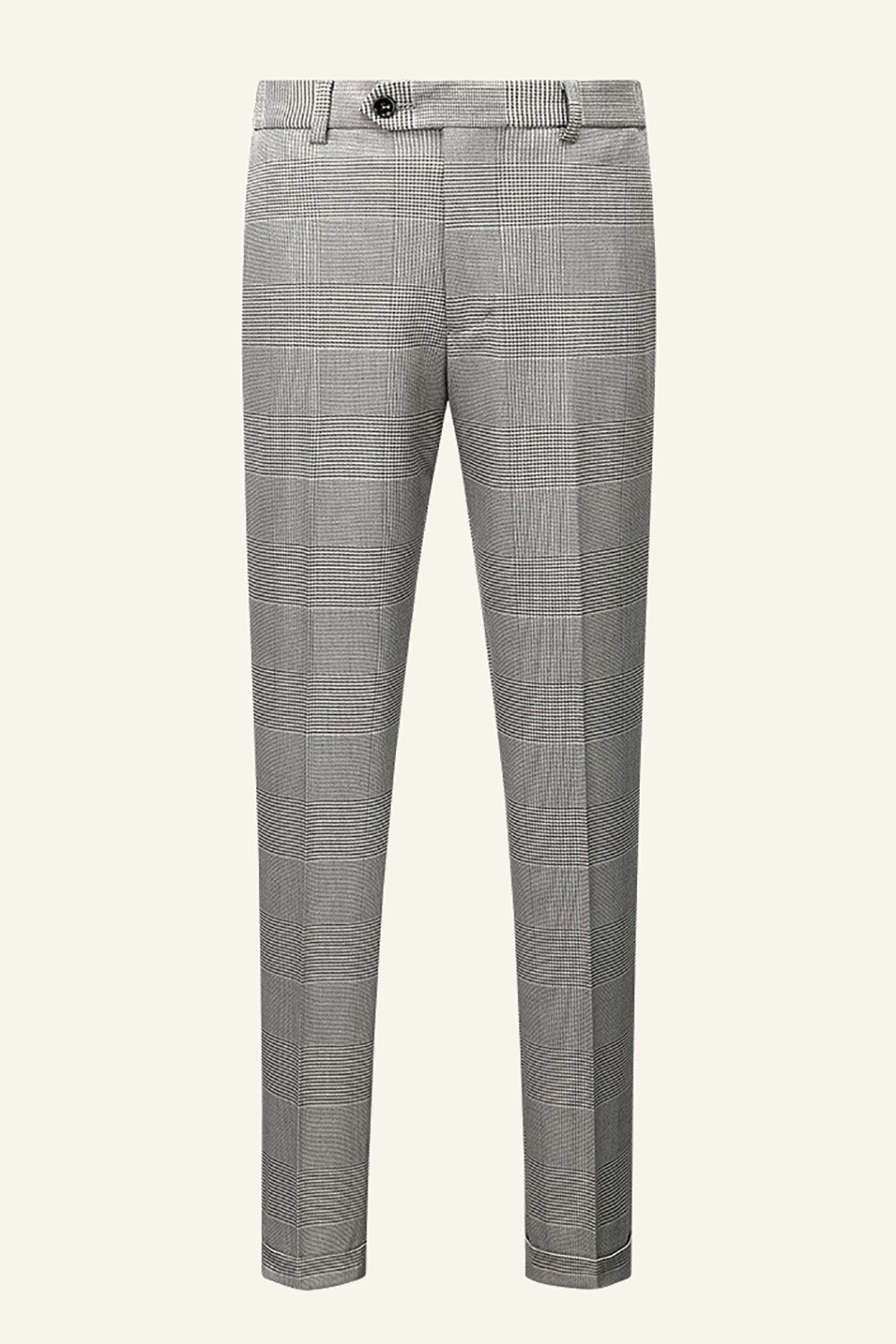 Grå Plaid Peak Revers 3 stk. mænd bryllupsdragter