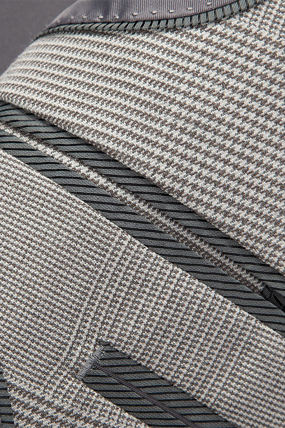 Grå Plaid Peak Revers 3 stk. mænd bryllupsdragter