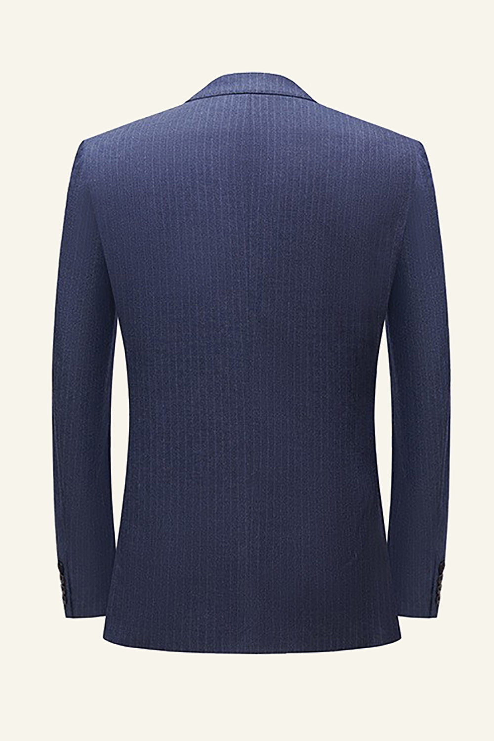 Mørkeblå nålestribede 3-delt mænd bryllupsdragter