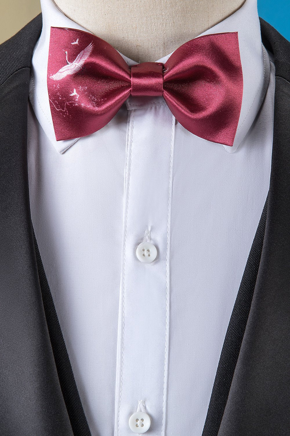 Sort toppet revers 3-delt mænds dragt smoking