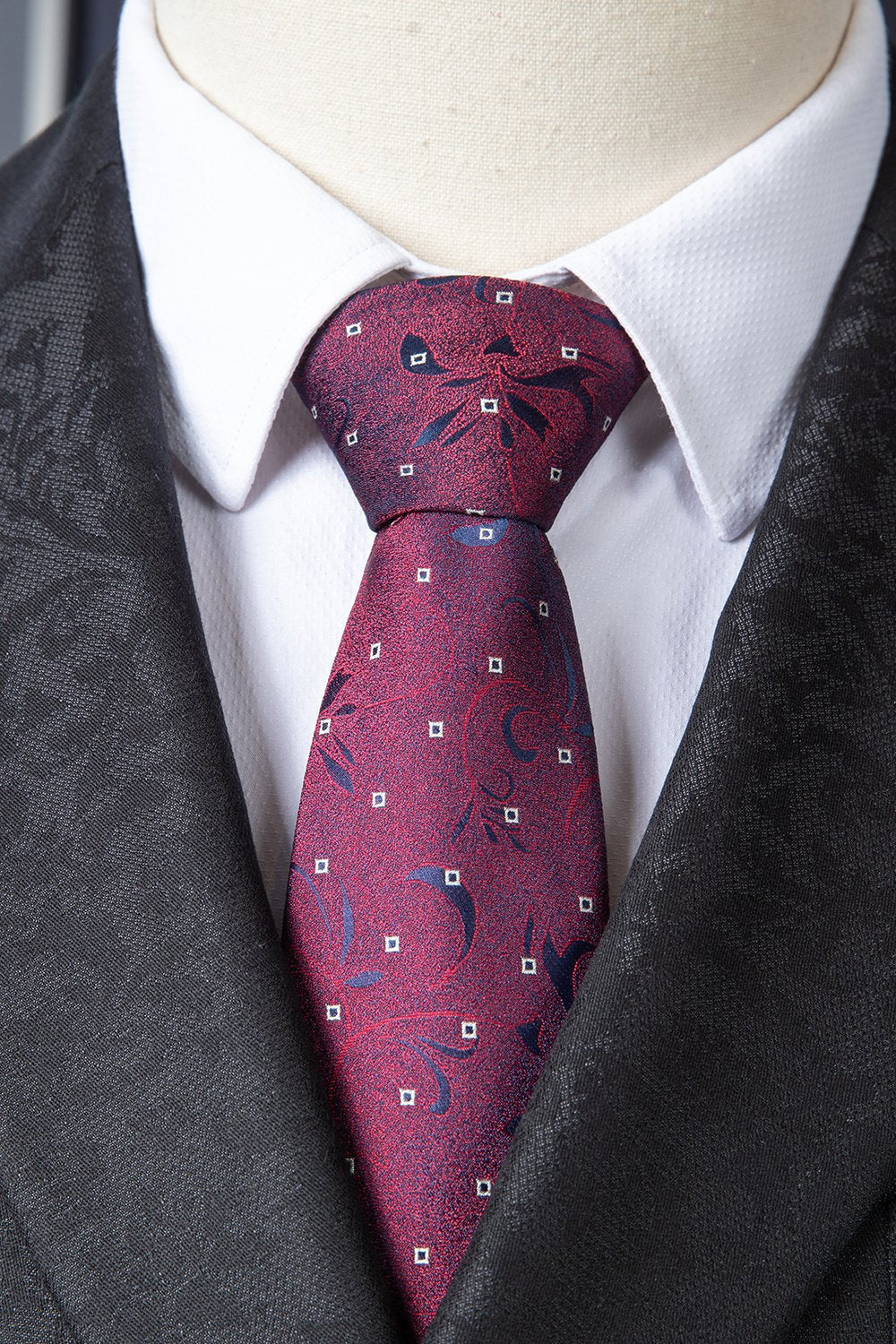 Sort jacquard dobbeltradet 3-delt herredragt