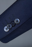 Navy hakket revers 3-delt herredragt