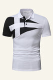 Sort og grå Regular Fit Patchwork Patchwork Herre Polo Shirt