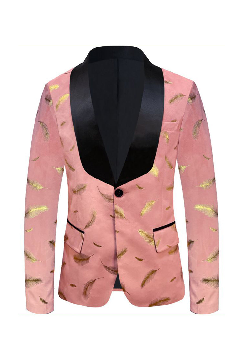 Turkis Jacquard Sjal Revers Mænds Prom Blazer