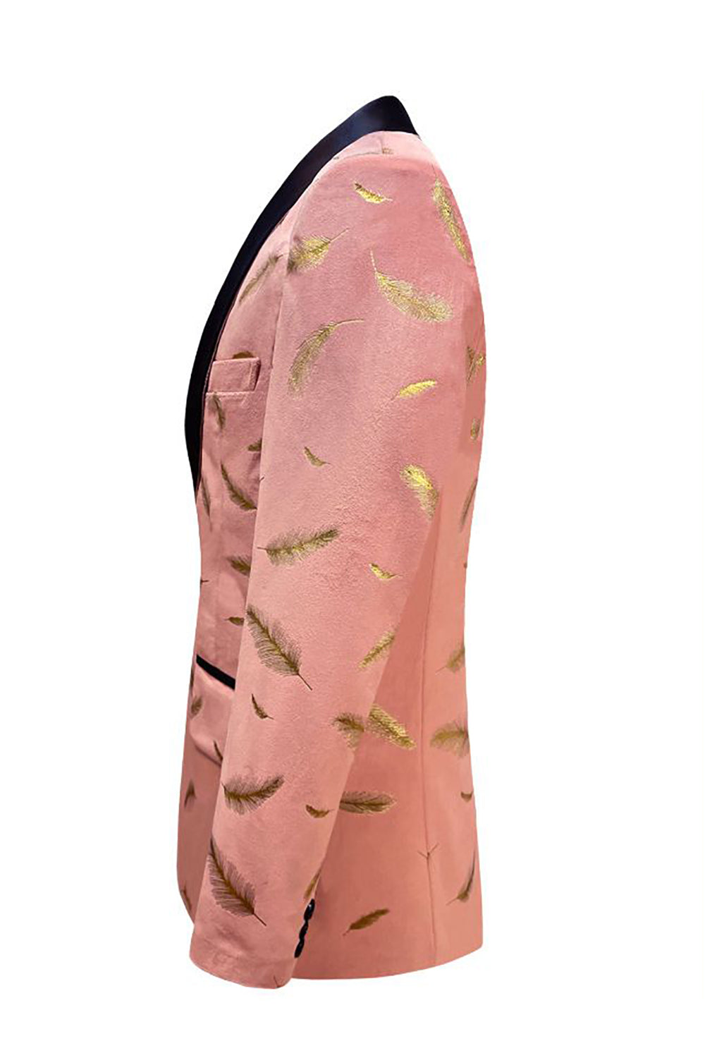 Turkis Jacquard Sjal Revers Mænds Prom Blazer