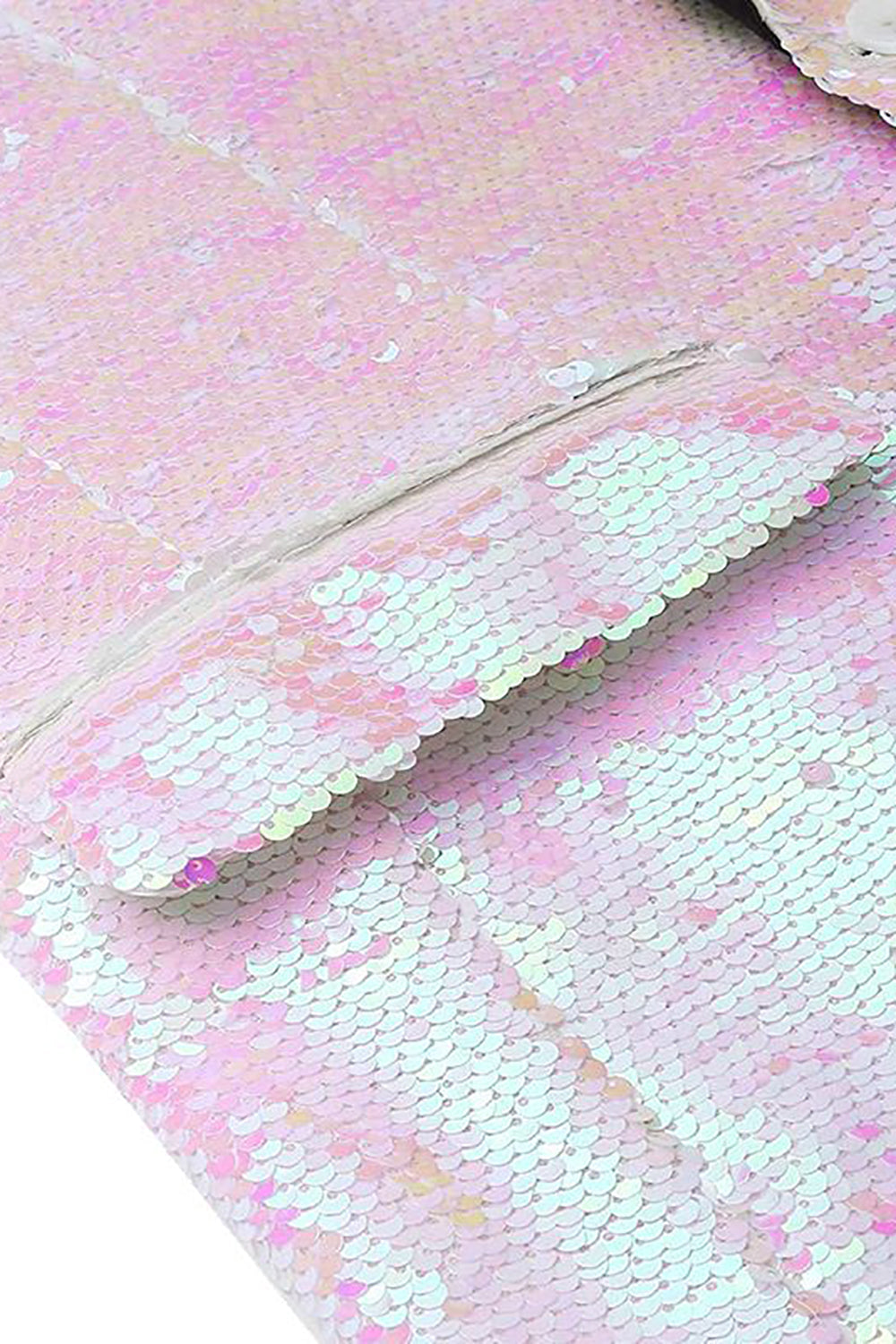 Glitrende hvide pailletter Peak Lapel mænds prom blazer