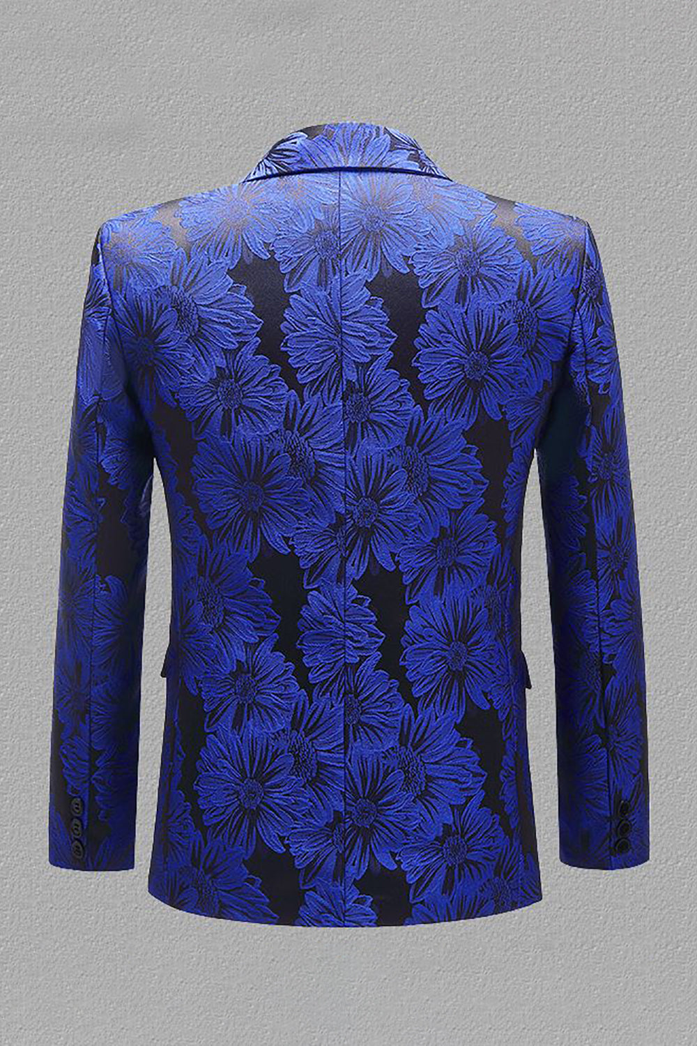 Grå sølv Jacquard Peak Lapel Mænds Prom Blazer