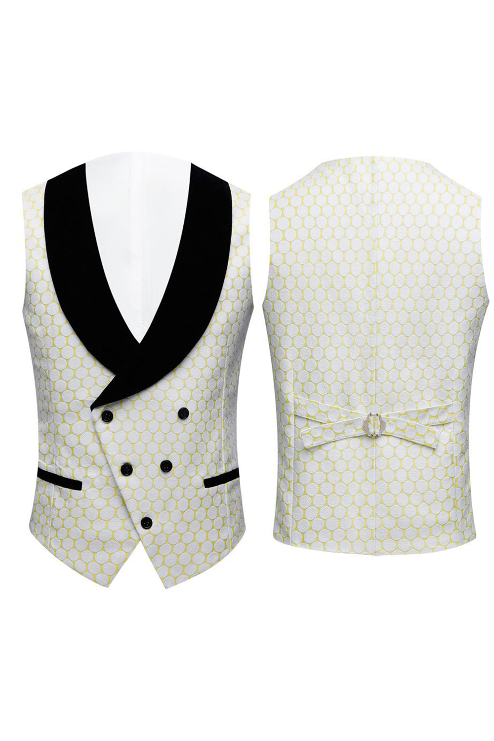 Biege Dots Jacquard 2 stk. Prom dragter til mænd