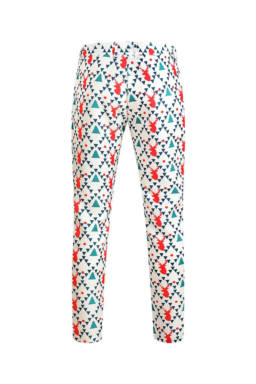 Hvide rensdyr trykt 3 stk juledragter til mænd