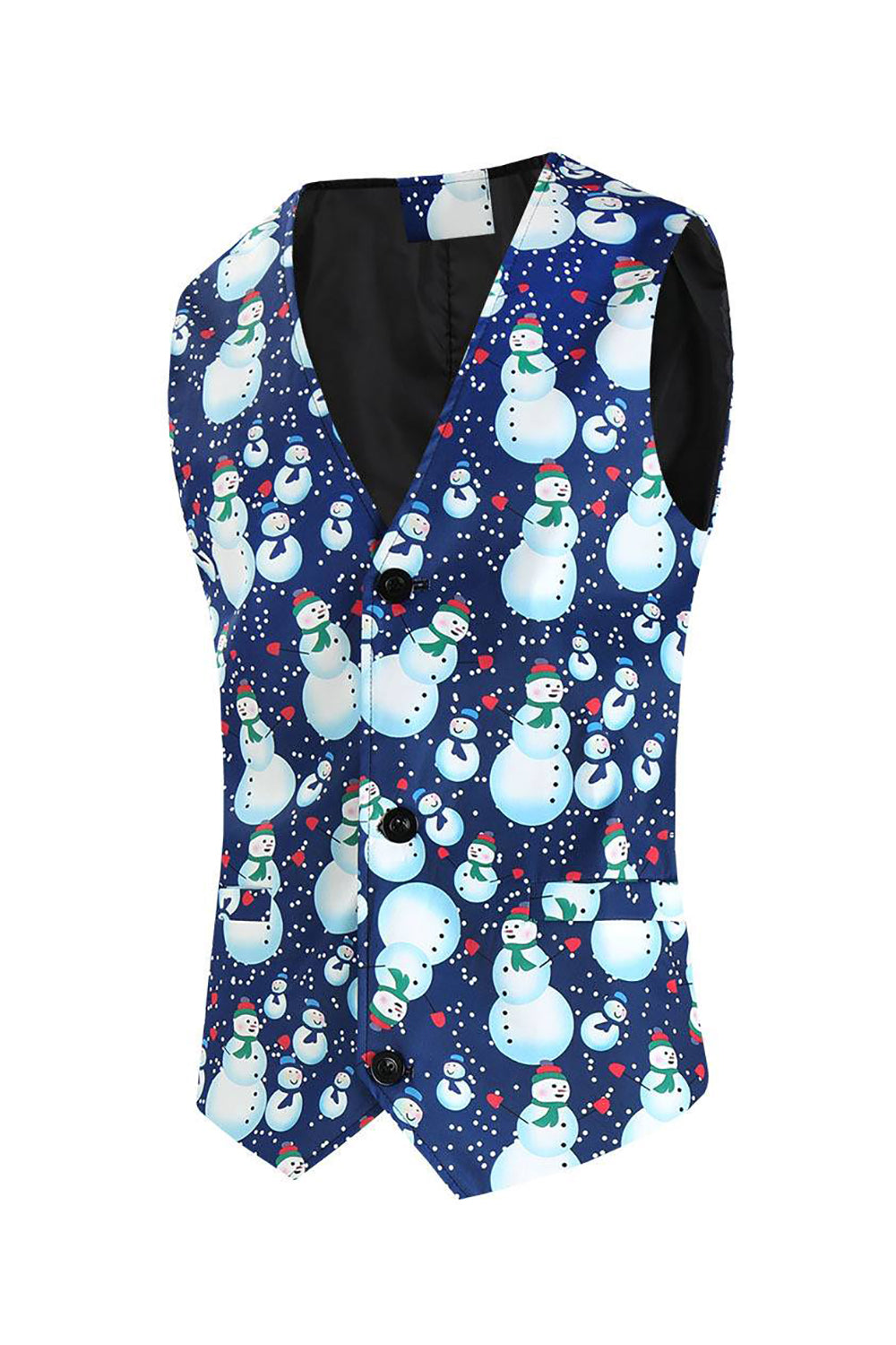 Hakket revers En knap Blå snemand trykt Herredragter