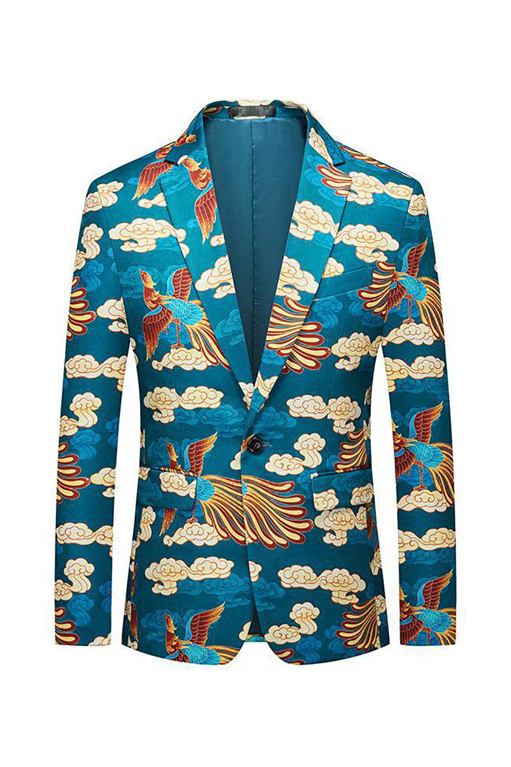 Blue Crane Jacquard hakket revers mænd Blazer