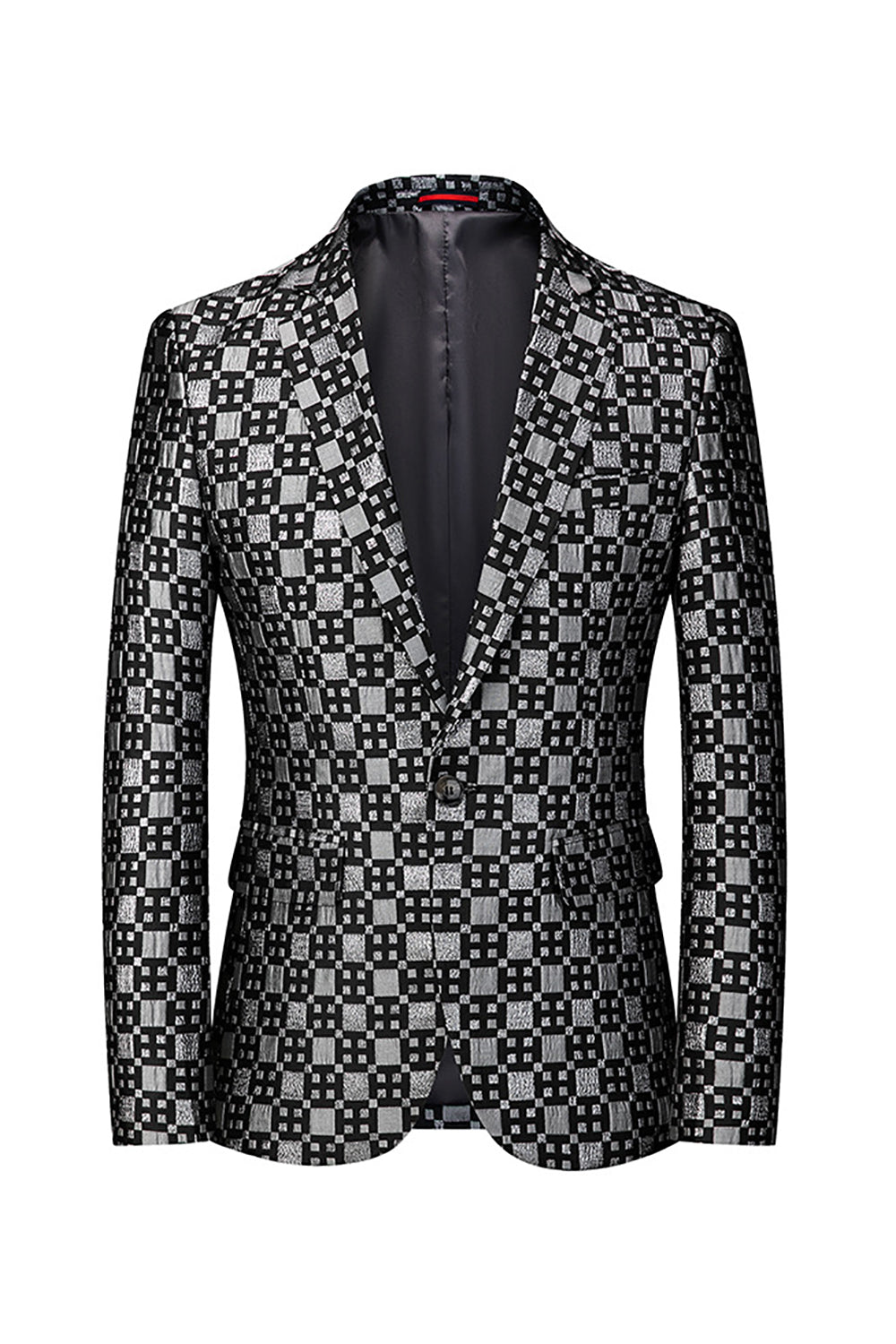 Silm Fit Hakket revers Lille Grøn Firkant Mænds Prom Blazer