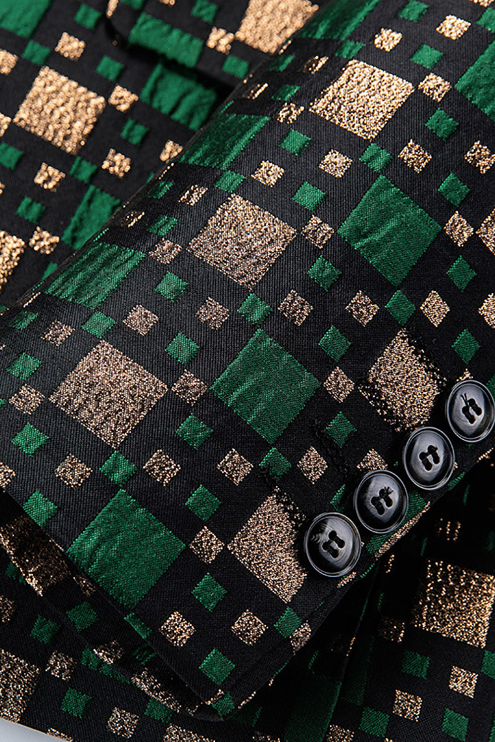 Silm Fit Hakket revers Lille Grøn Firkant Mænds Prom Blazer