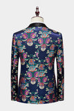 Navy Flower Jacquard 2 stk mænds galladragter