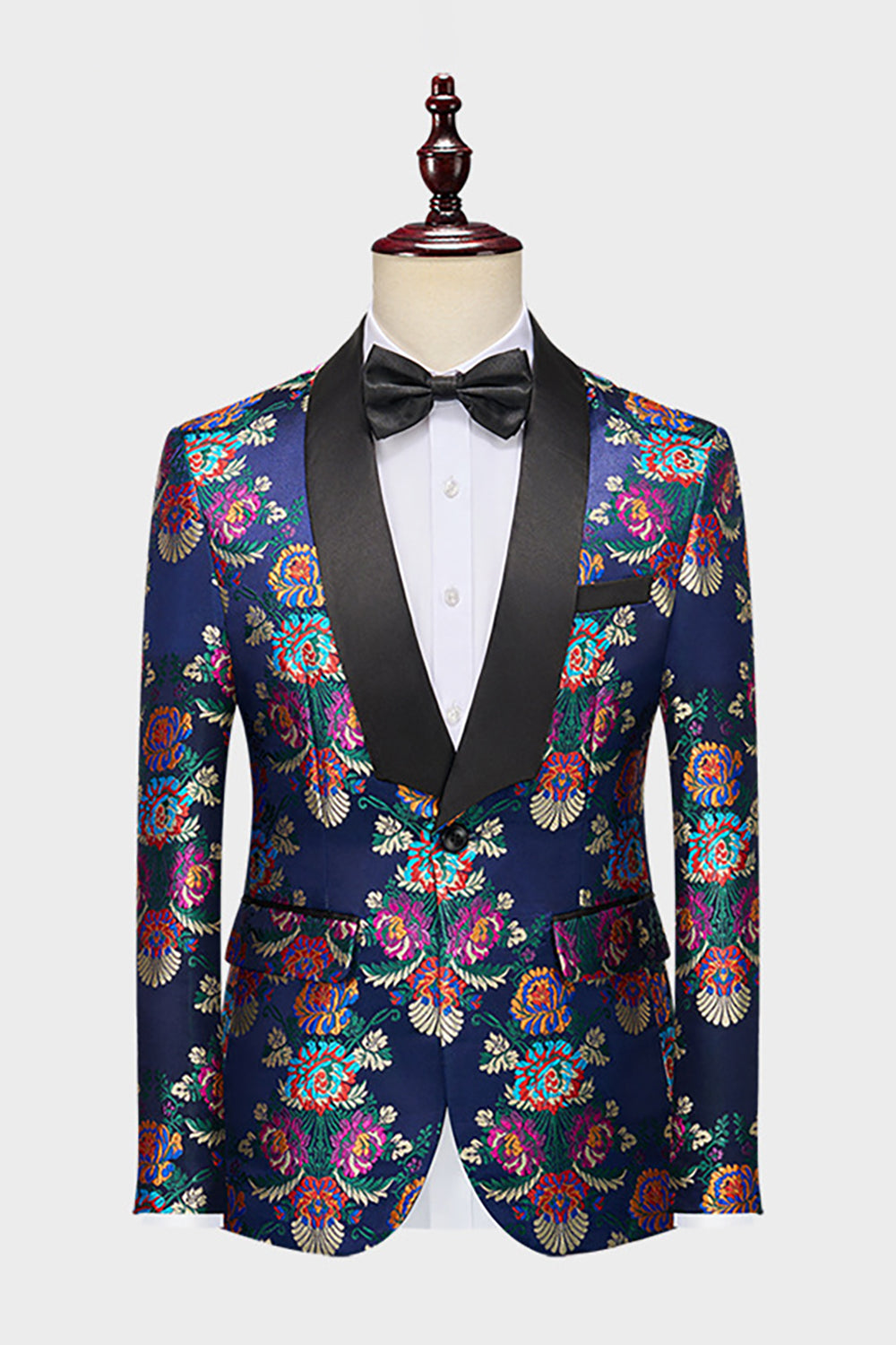 Navy Flower Jacquard 2 stk mænds galladragter