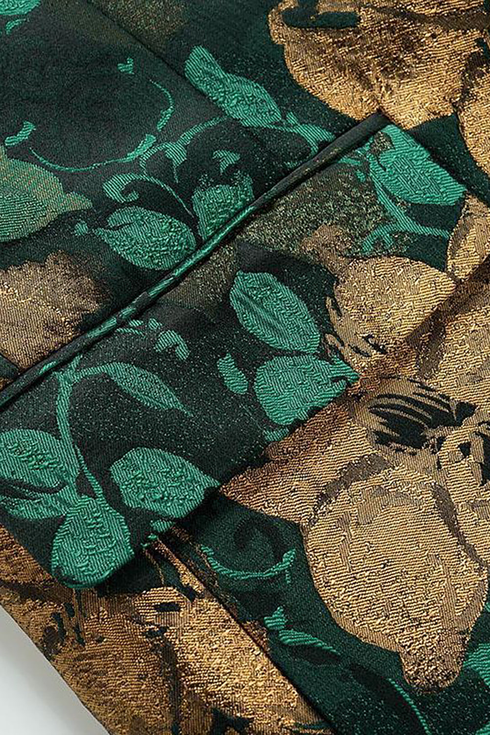 Grøn Jacquard hakket revers Mænds Prom Blazer