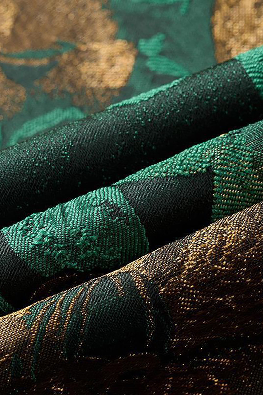 Grøn Jacquard hakket revers Mænds Prom Blazer