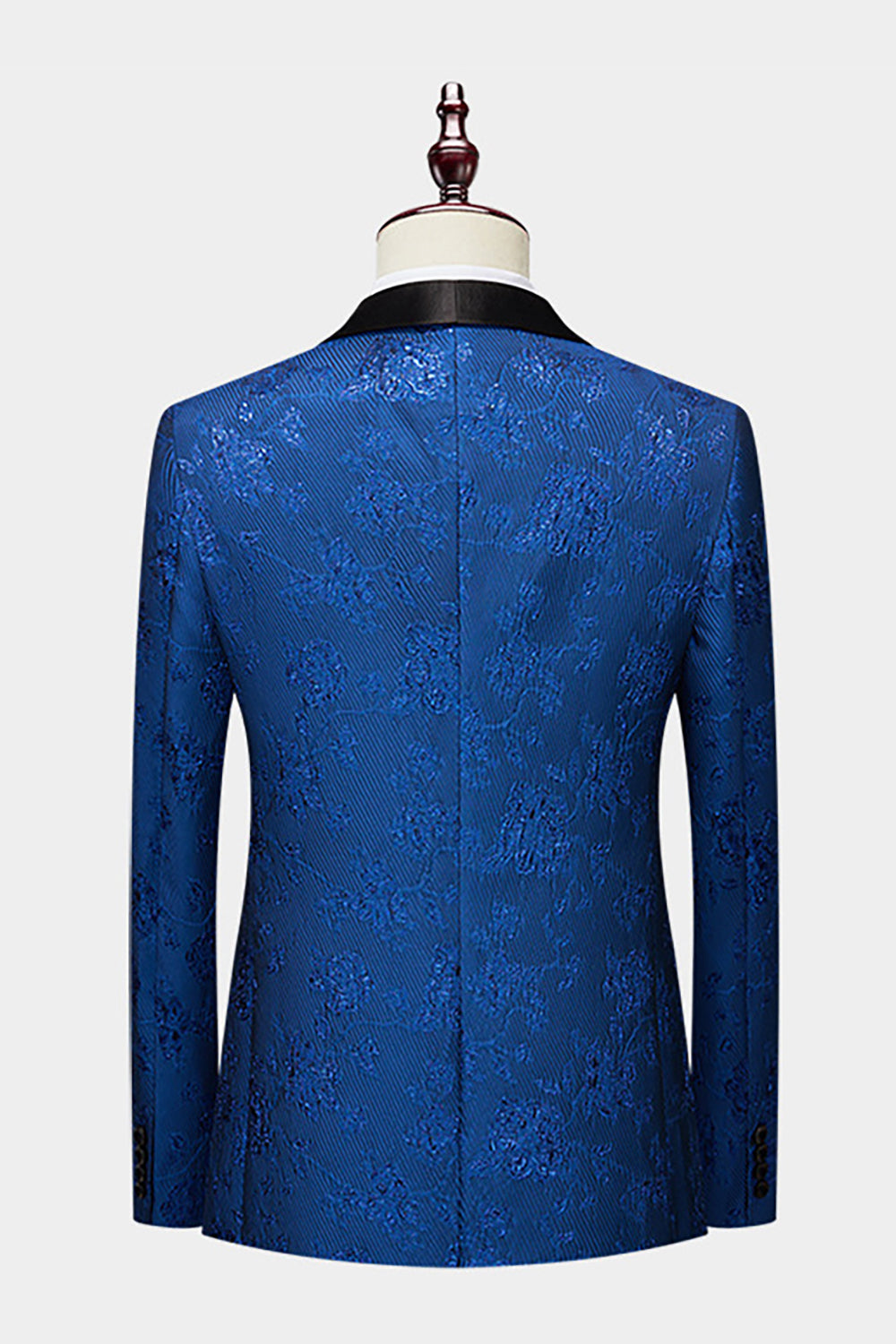 Royal Blue Sjal Revers Jacquard 2 stk Herredragter