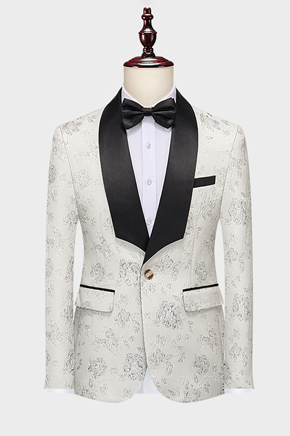 Royal Blue Sjal Revers Jacquard 2 stk Herredragter