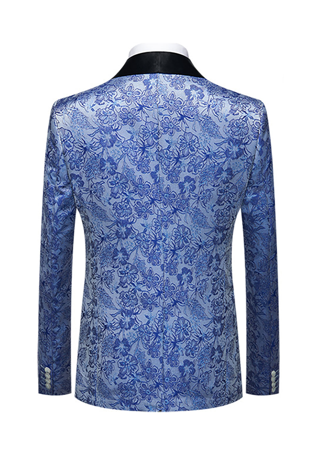 Lyseblå revers Jacquard 3 stk mænds galladragter