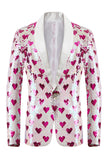 Pink Pailletter Sjal Revers Mænds Blazer