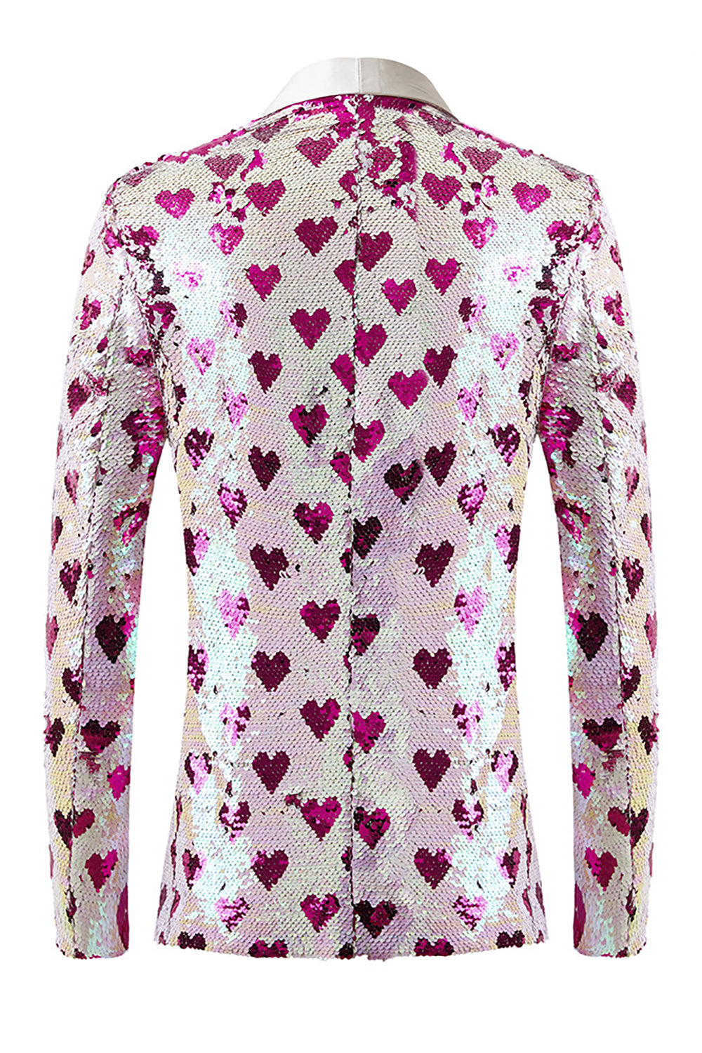 Pink Pailletter Sjal Revers Mænds Blazer
