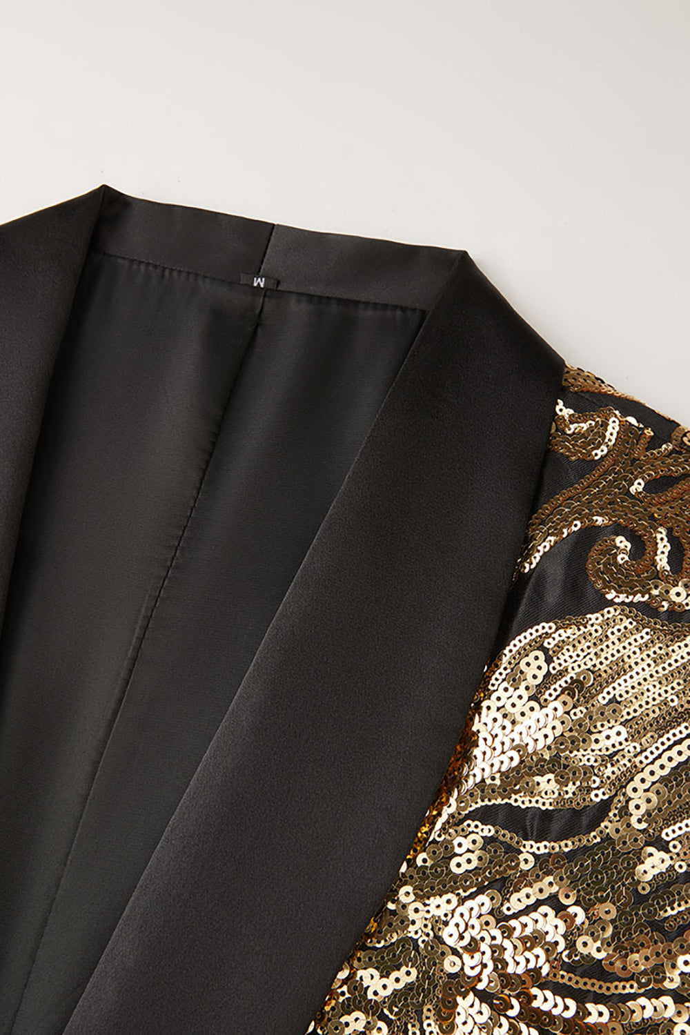Golden Flower Shaped Pailletter Mænds Blazer