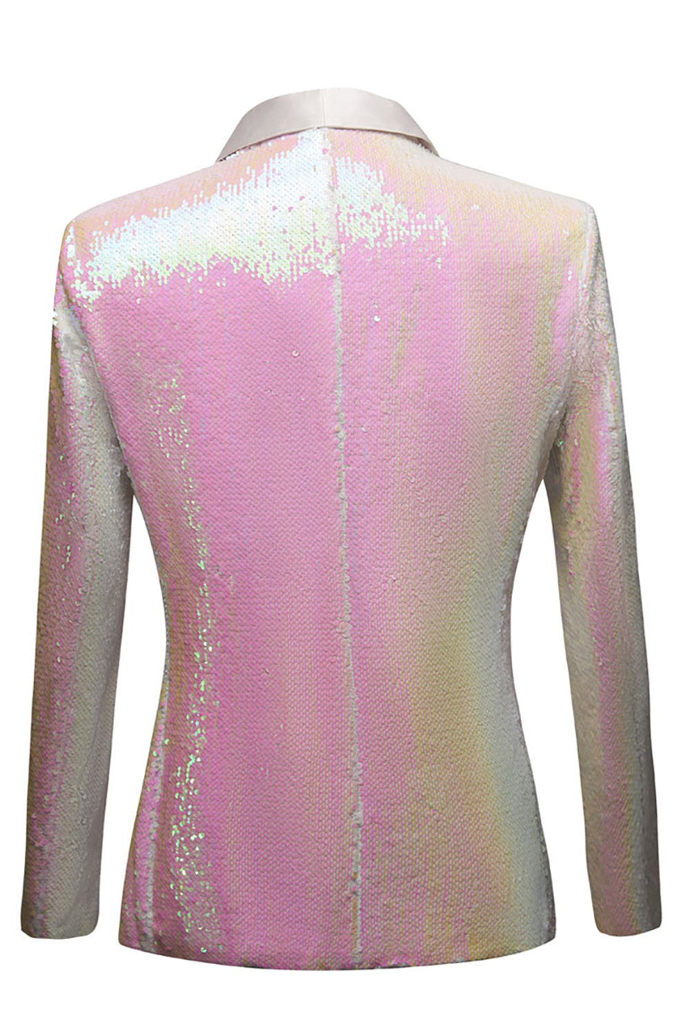 Hvide pailletter En knap Blazer til mænd